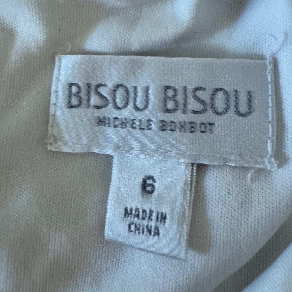 Bisou Bisou Lace Dress Women's Sz 6 White Eyelet Sheath Pencil Lined - Picture 6 of 8